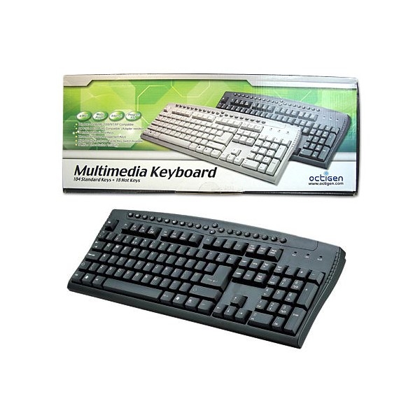 Pcdirectuk.com | Octigen Multimedia Keyboard PS/2 Black