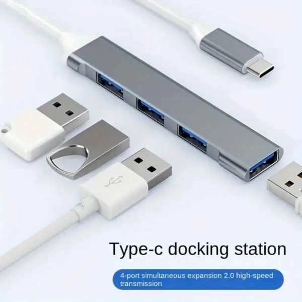 Picture of USB C Hub 4-Port Adapter for MacBook Pro/Air, iMac, iPad, PC