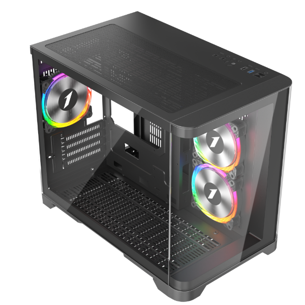 Picture of 1st Player UV6 Micro ATX Black Case with 3 RGB Fans