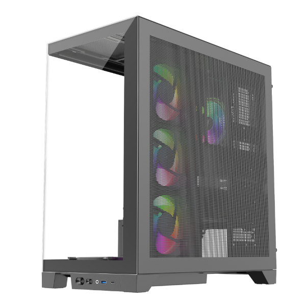 Picture of 1st Player MIKU Mi8 Black Mid Tower Case with 7 x ARGB Fans