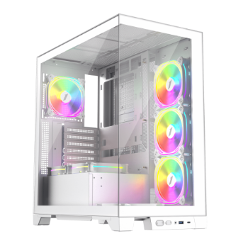 Picture of 1st Player MIKU Mi8 White Mid Tower Case with 7 x ARGB Fans