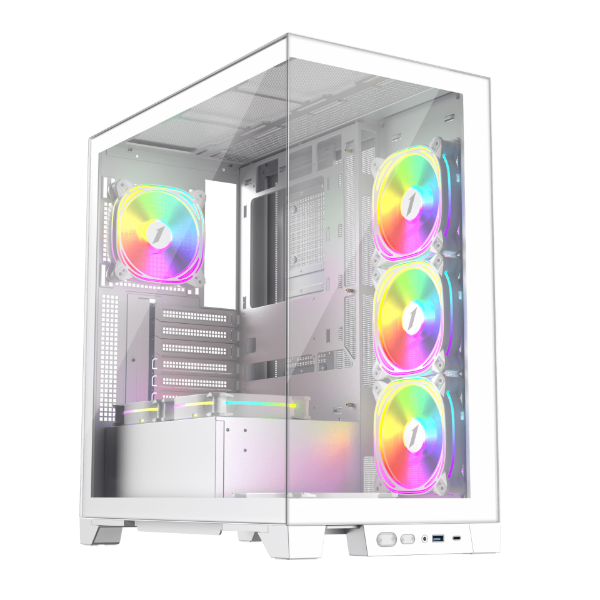 Picture of 1st Player MIKU Mi8 White Mid Tower Case with 7 x ARGB Fans