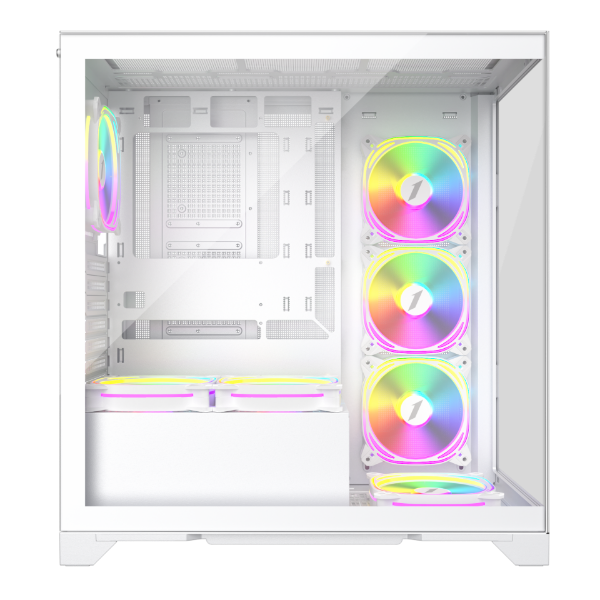 Picture of 1st Player MIKU Mi8 White Mid Tower Case with 7 x ARGB Fans