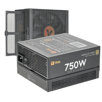 Picture of VIDA 750W Heracles Black ATX 3.1 Gaming PSU, 80+ Bronze, 14cm Ultra-Quiet FDM Fan