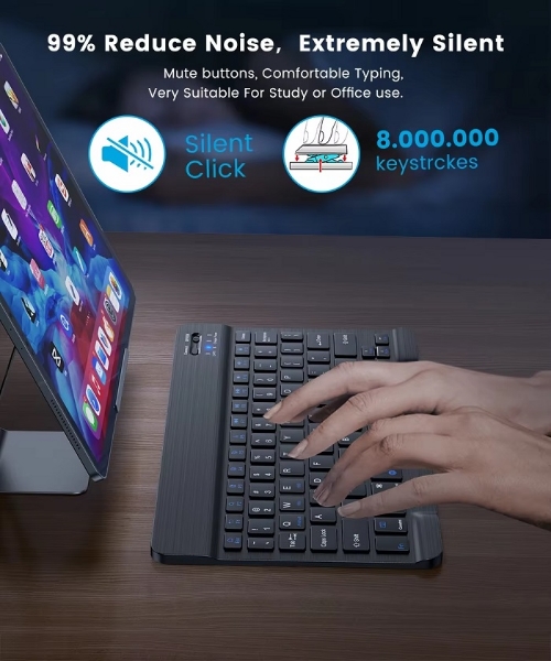 Picture of Ultra-Slim Bluetooth Mini Keyboard for iPad iPhone Tablet Phone Smartphone iOS Android Win