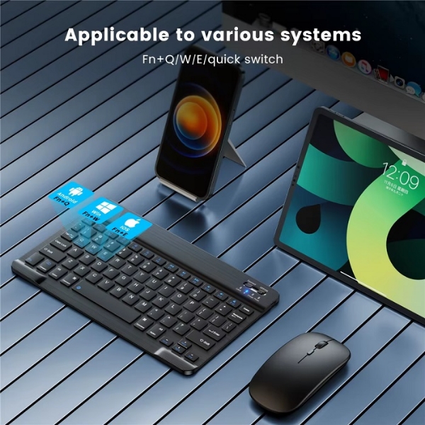 Picture of Ultra-Slim Bluetooth Mini Keyboard for iPad iPhone Tablet Phone Smartphone iOS Android Win
